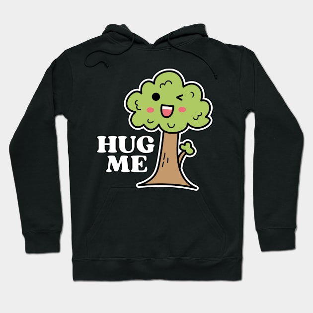 Hug Me Kawaii Tree Hugger Hoodie by Illustradise